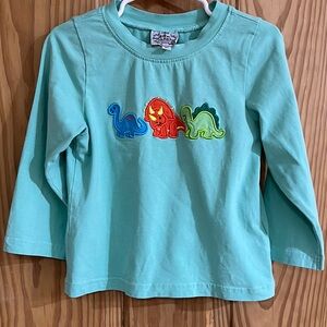 Southern Sass Smocks Dinosaur Graphic Long Sleeve Shirt ~ 3T